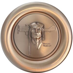 Norman Rockwell Spirit of Lindbergh Copper Collector Plate 1978 River Shore Ltd